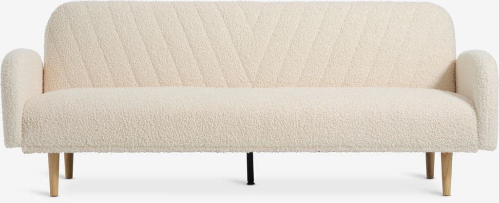 Sofá-cama PARADIS teddy creme/cor carvalho