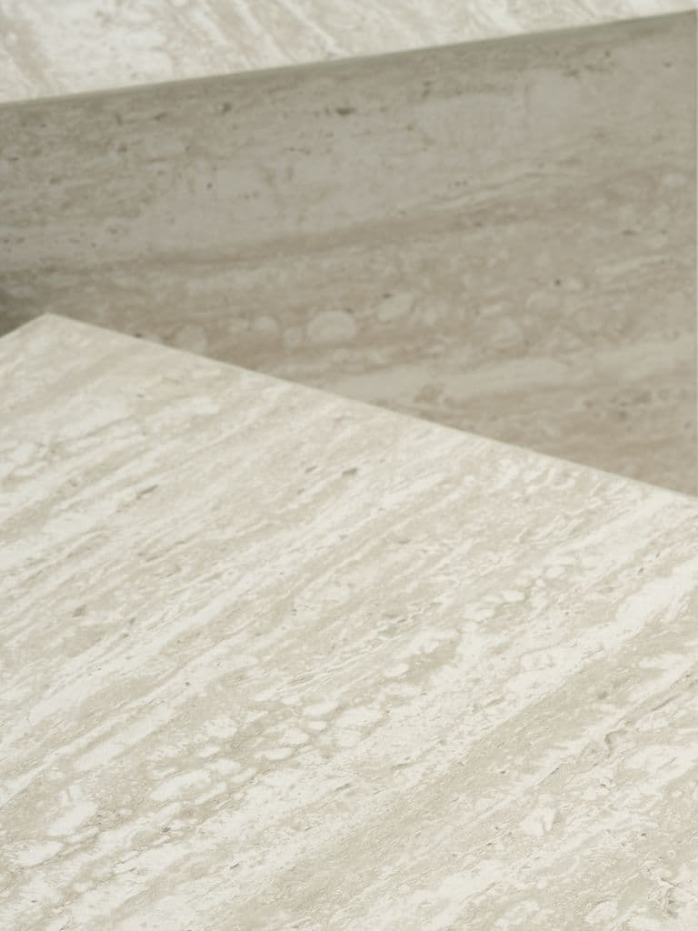 Mesa de centro ROLSTED 58x58/50x50 cor travertino 2 unidades