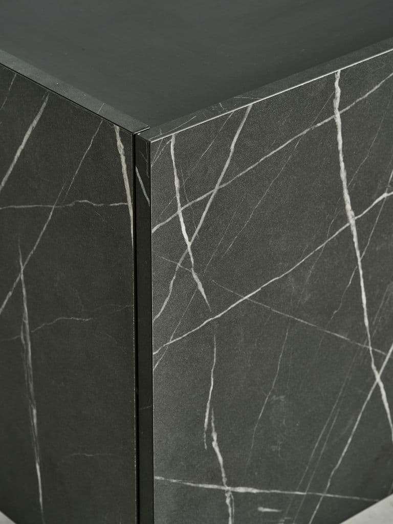 Móvel TV KRONDAL 2 portas cor mármore/preto