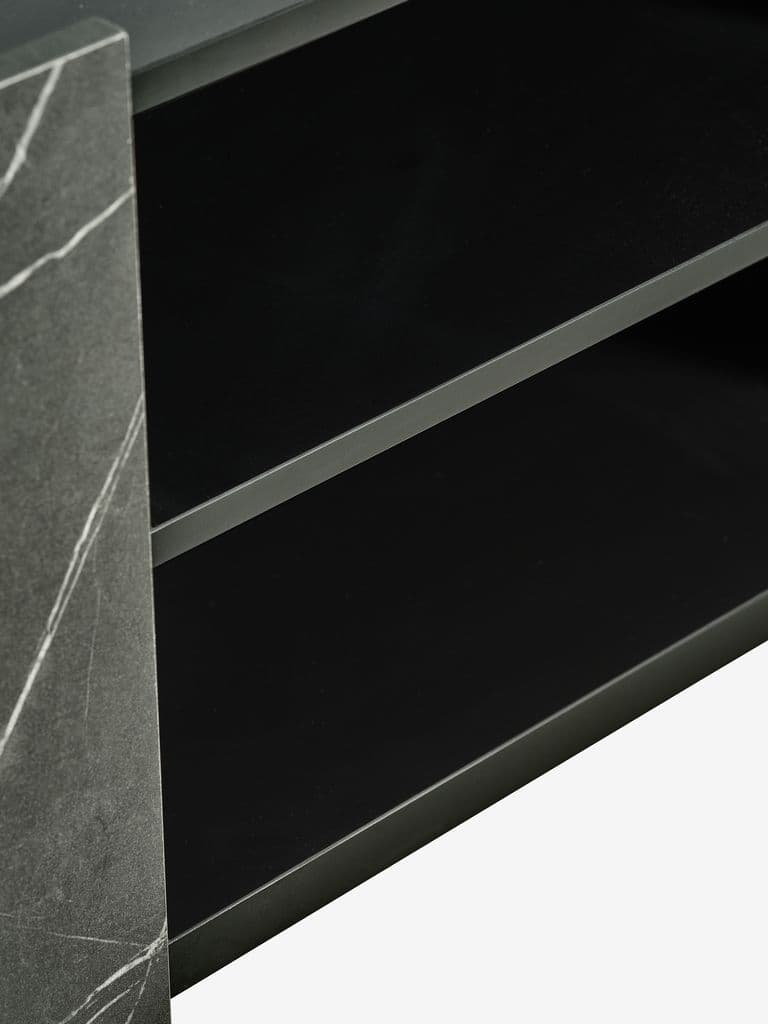 Móvel TV KRONDAL 2 portas cor mármore/preto