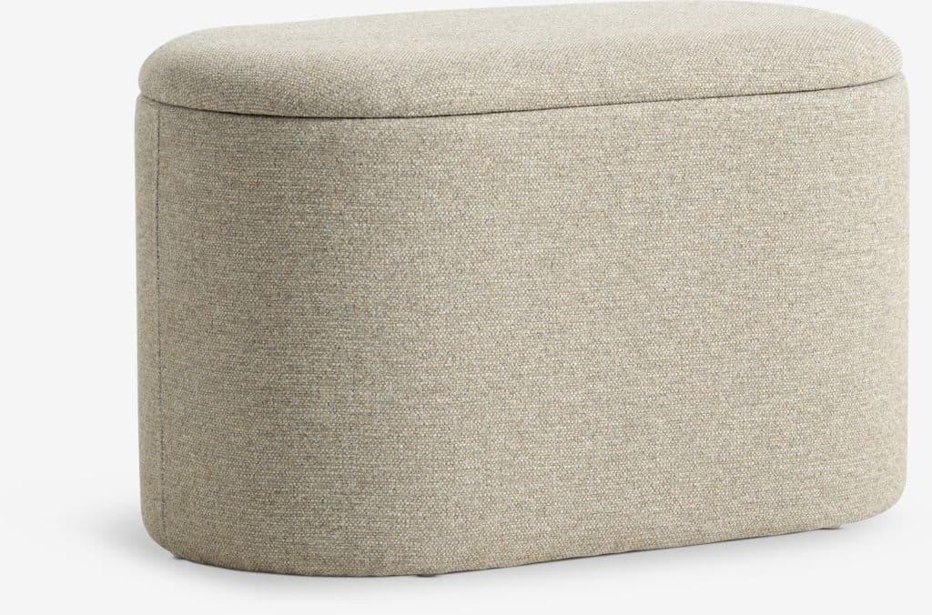 Pufe GISLEV 65x36 com arrumação tecido areia
