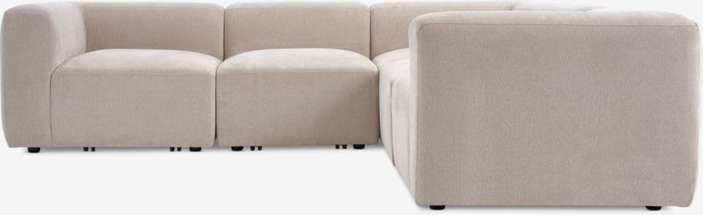 Sofá modular SKEJBY 5 lugares canto tecido areia
