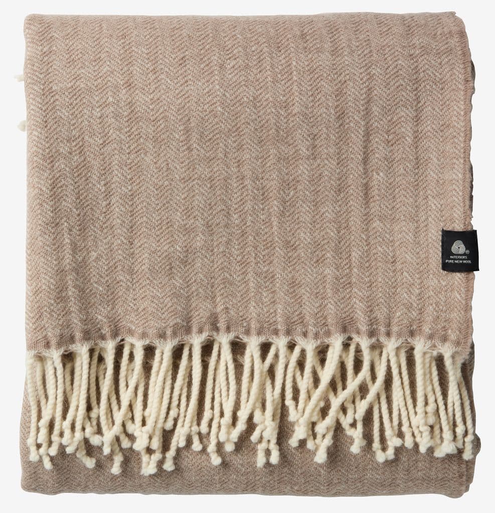 Manta de lã BRUNIA 130x170 bege