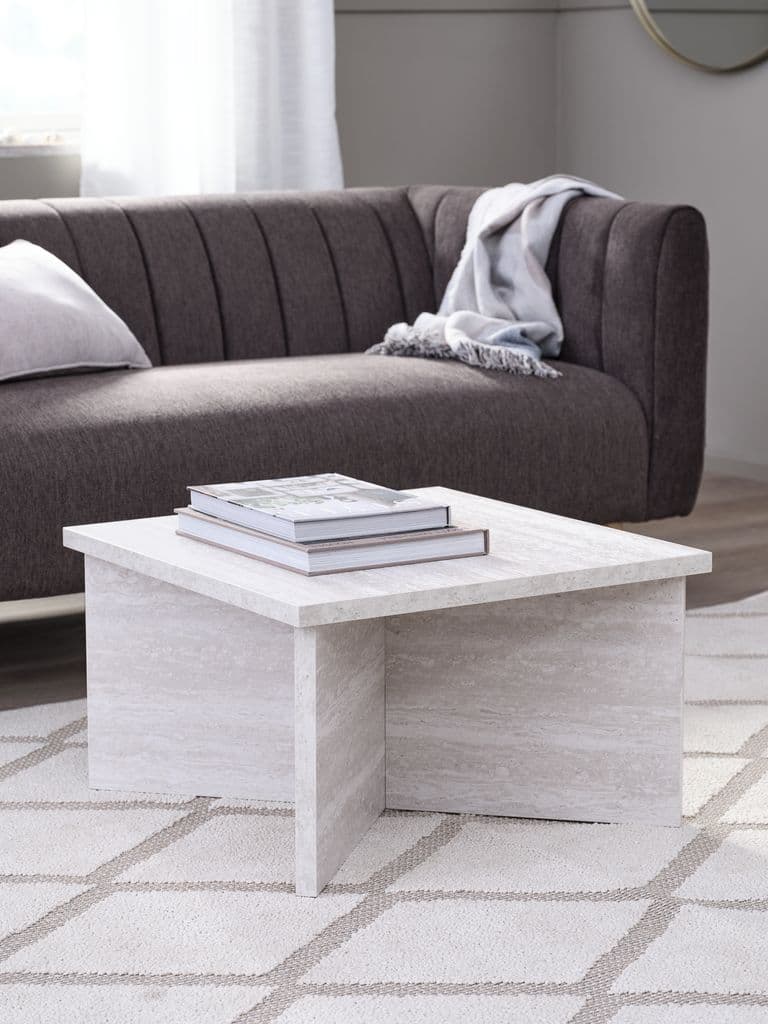 Mesa de centro GELSTED 60x60 cor travertino