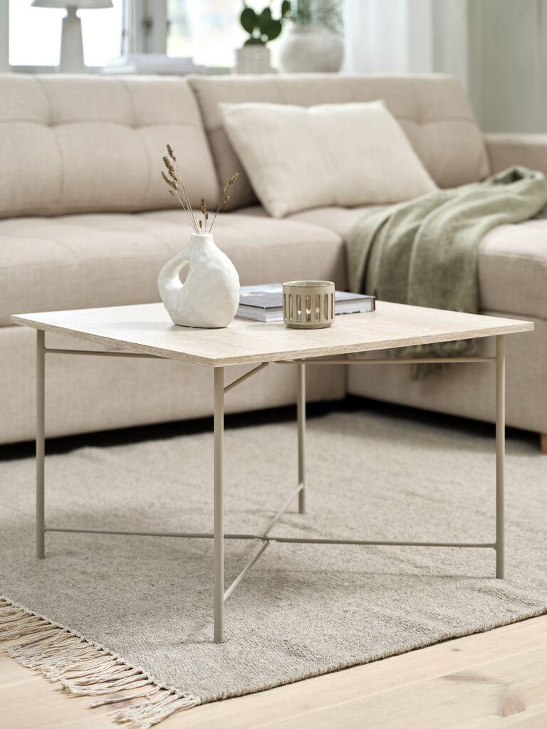 Mesa de centro KILDEDAL 60x60 cor travertino