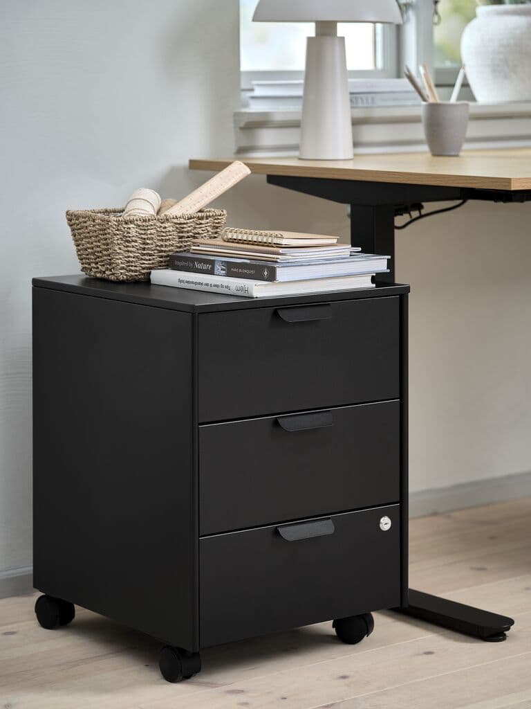 Bloco gavetas KLINTHOLM 3 gavetas preto