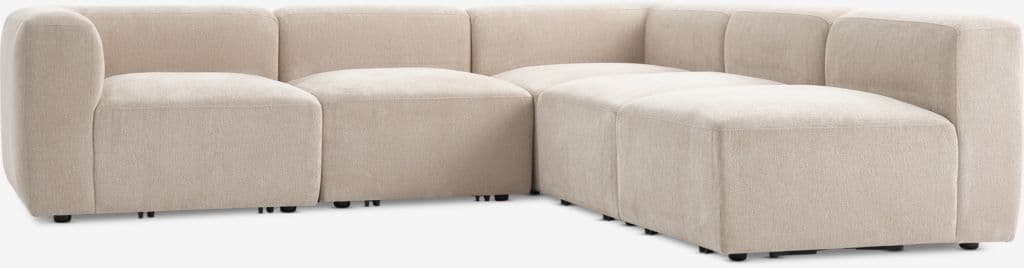 Sofá modular SKEJBY 5 lugares sem apoio braço tecido areia