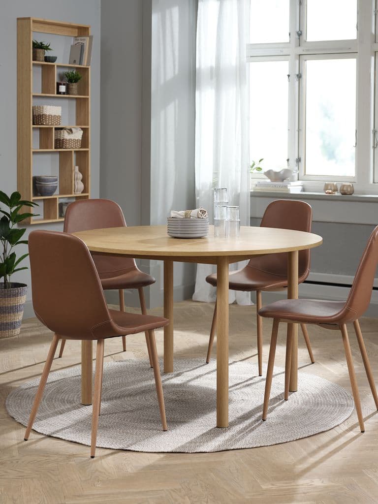 Mesa de jantar ALSTED Ø120 cor carvalho