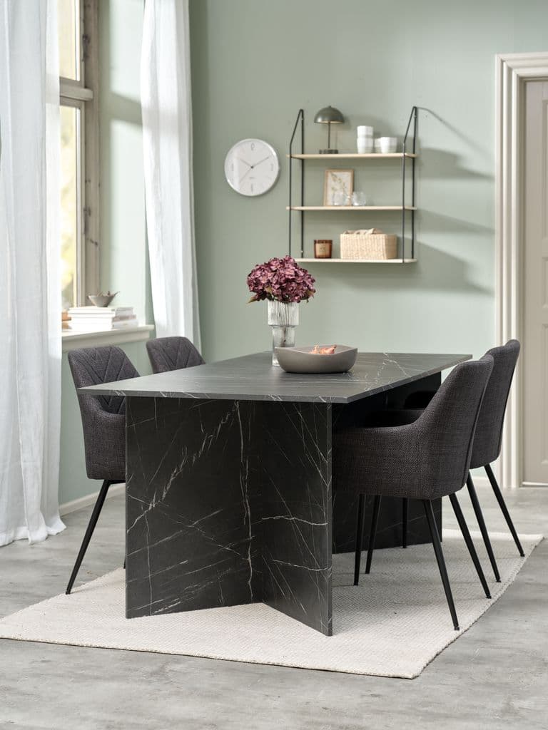 Mesa de jantar KRONDAL 90x180 cor mármore preto