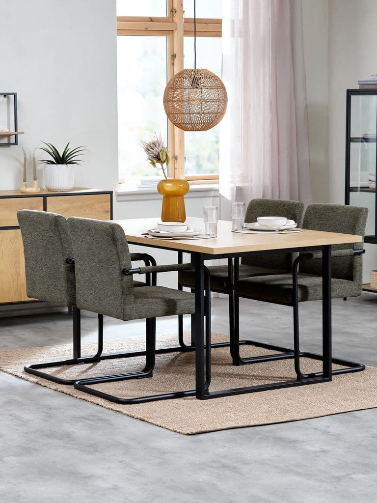 AABENRAA C160 mesa azeitona + 4 ESPE cadeiras azeitona/preto
