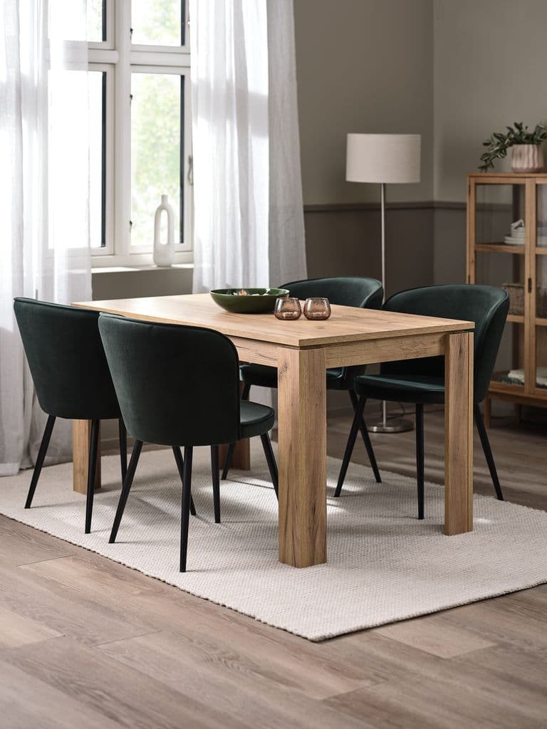 Cadeira de jantar RISSKOV veludo verde escuro