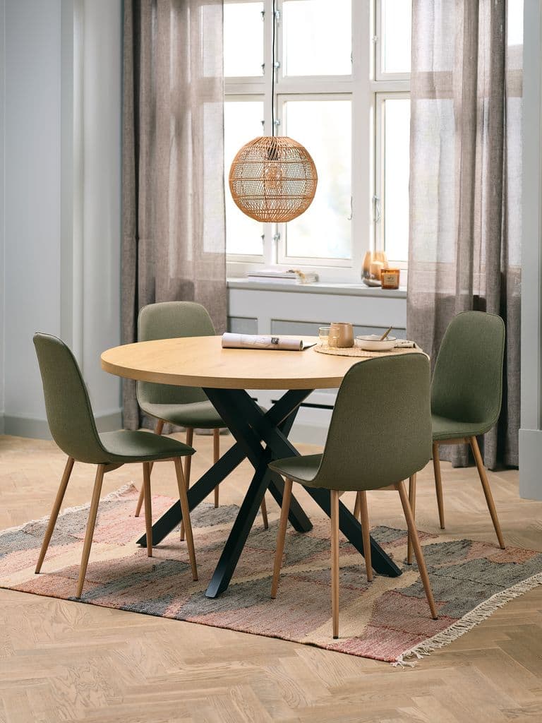Mesa de jantar NORTOFT Ø120 cor carvalho/preto