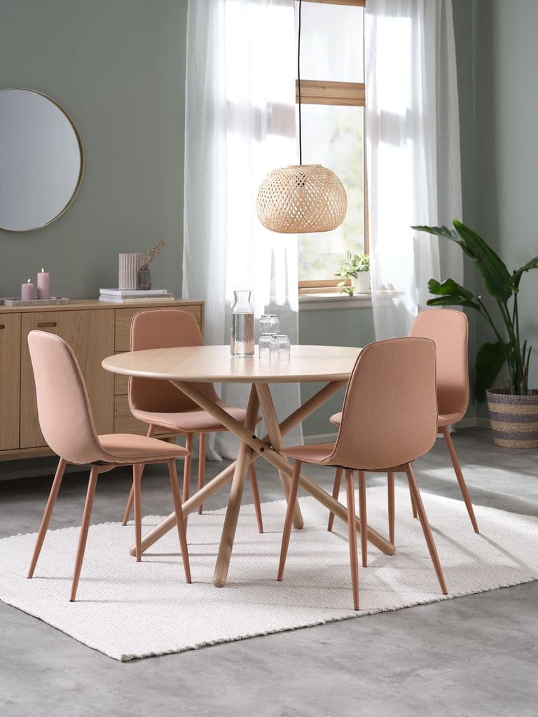 Mesa de jantar SKIBET Ø120 carvalho claro