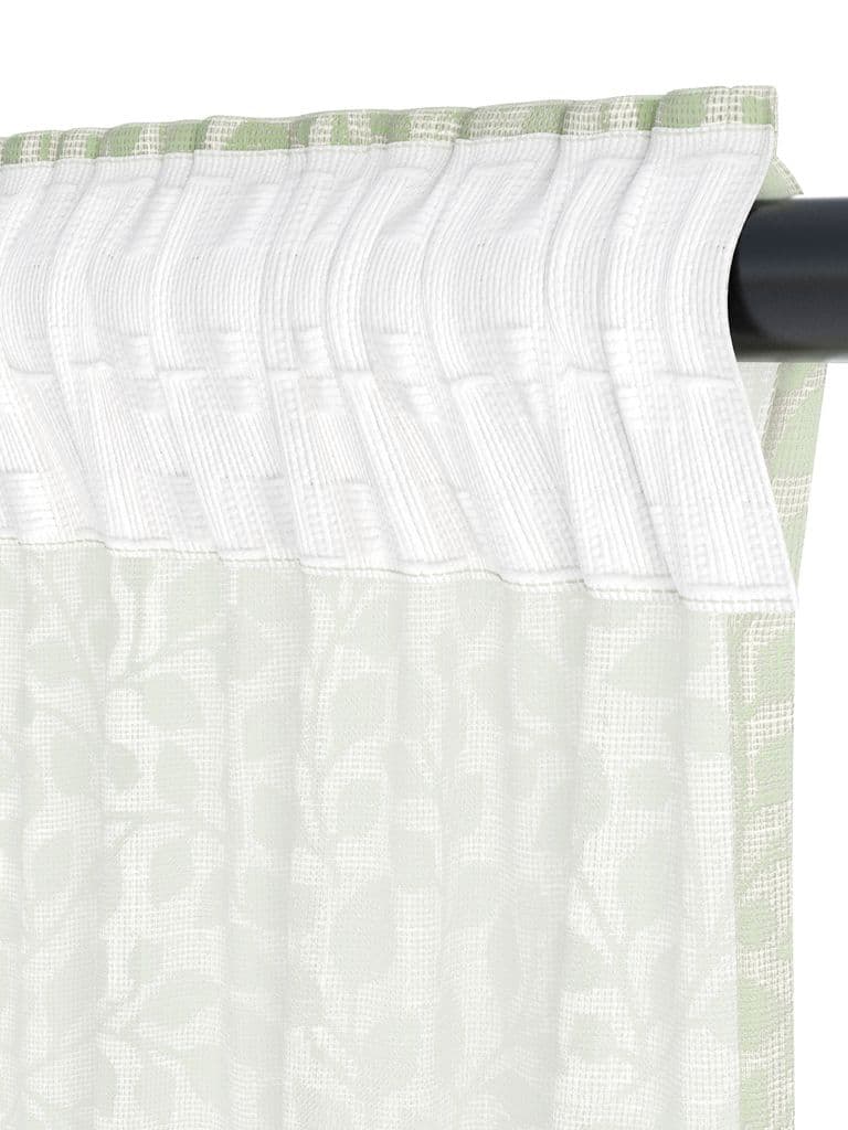 Cortinado SKASEN 1x140x300 folhas verde acinzentado