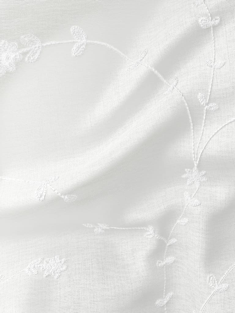 Cortinado DOLMA 1x140x245 bordado branco cru