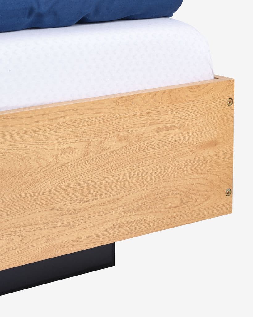 Estrutura de cama ELLINGE 140x190 c/arrumação cor carvalho