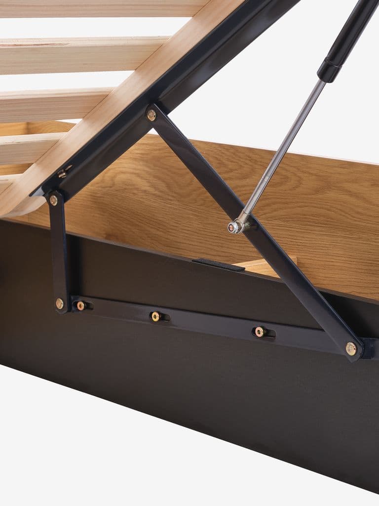 Estrutura de cama ELLINGE 180x200 com arrumação cor carvalho