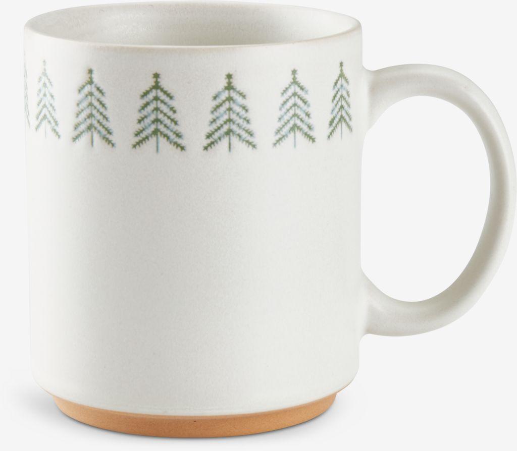 Caneca FREKI Ø8xA10cm grés 39cl branco e verde