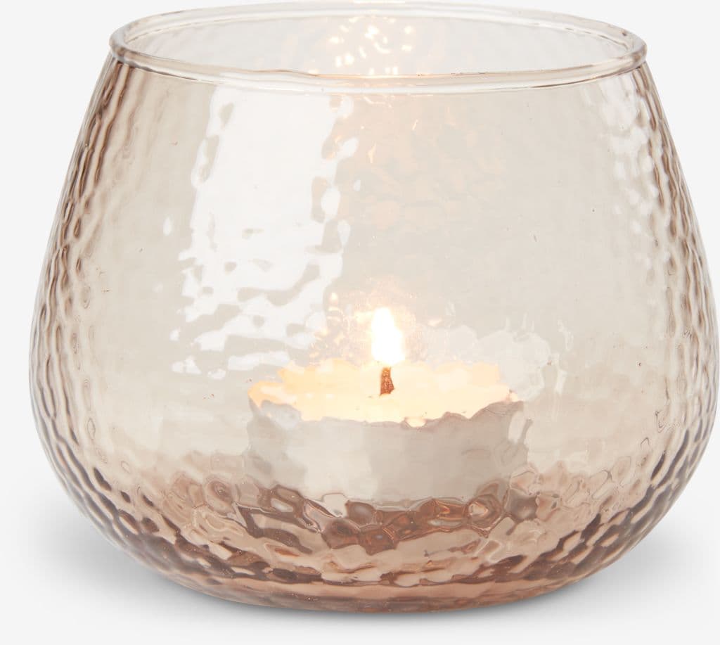 Porta-velas ALLAN Ø10xA8cm castanho