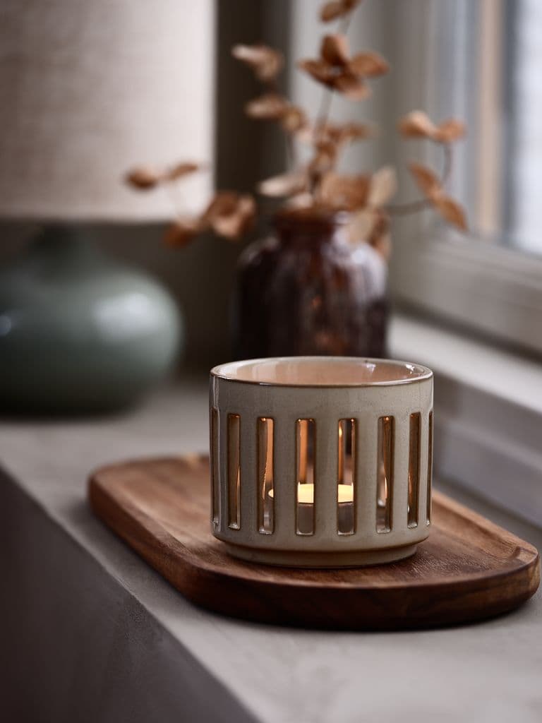 Porta-velas ANDERAS Ø8xA7cm areia