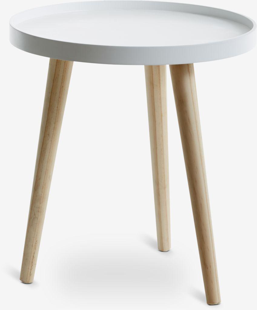 Mesa de apoio BAKKEBJERG Ø40 branco/natural