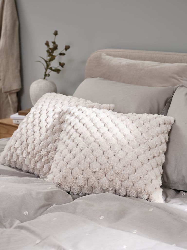 Almofada decorativa HVIDBLOMME 45x45 bege