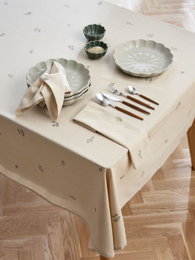 Toalha de mesa ENGFIOL 140x240 bege/cinzento
