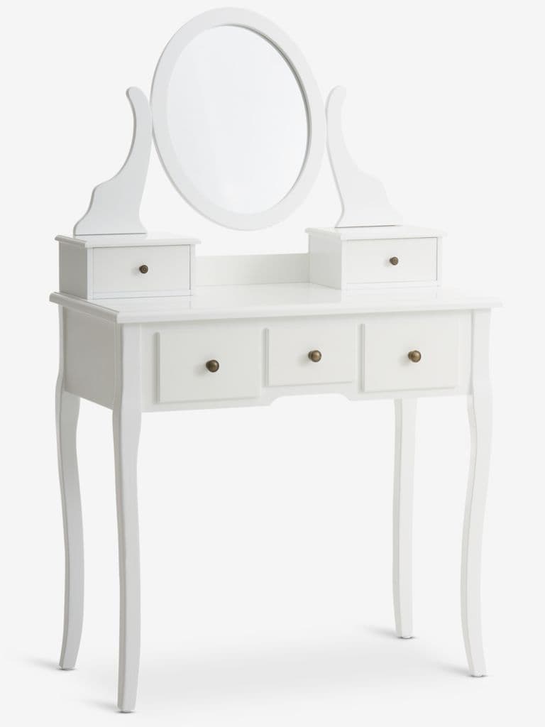 Toucador MALLING com espelho 5 gavetas branco