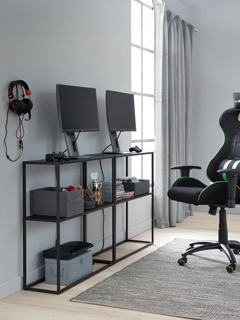 Mesa consola VIRUM 26x80 com prateleira preto