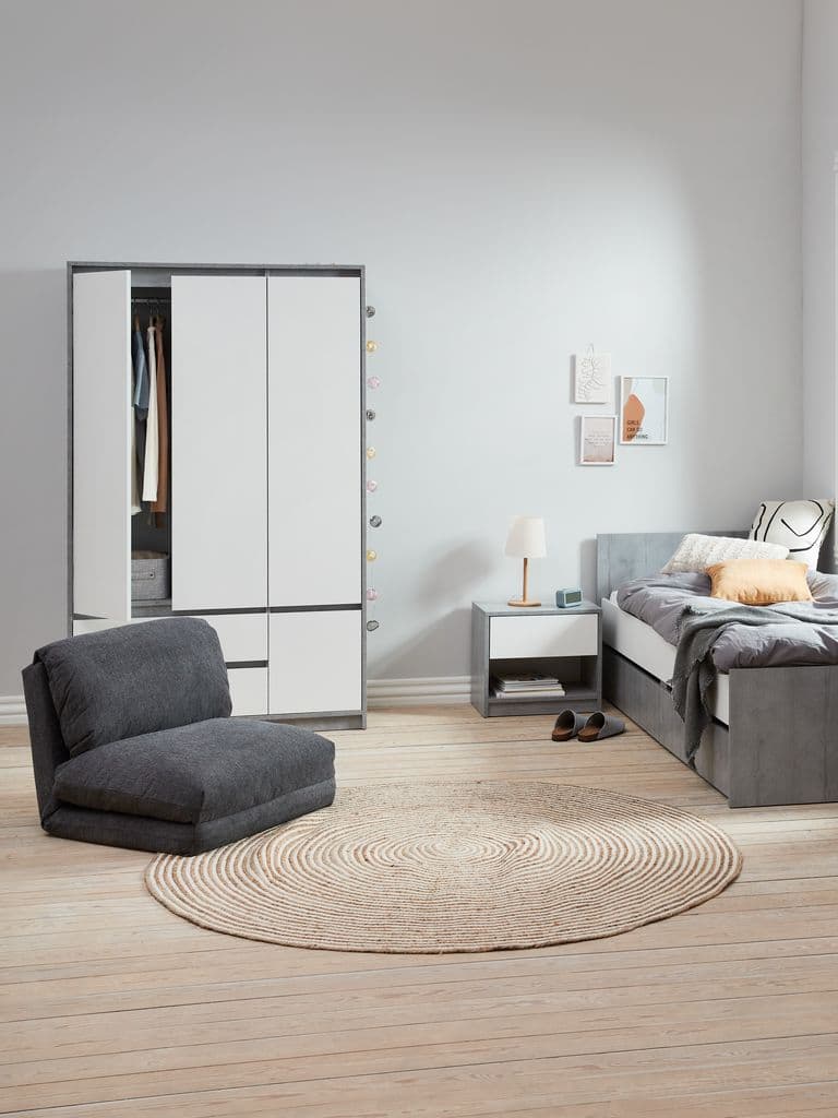 Cadeirão-cama VEGGER tecido cinzento