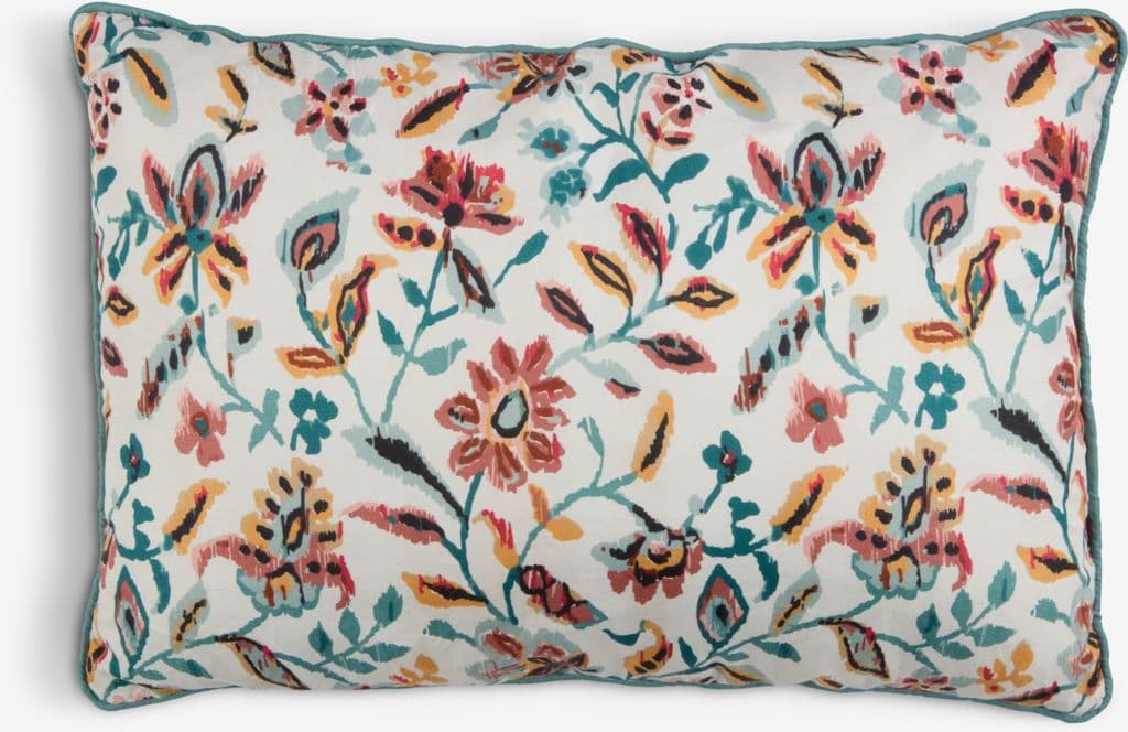 Almofada decorativa KAMILLE 35x50 branco/petróleo
