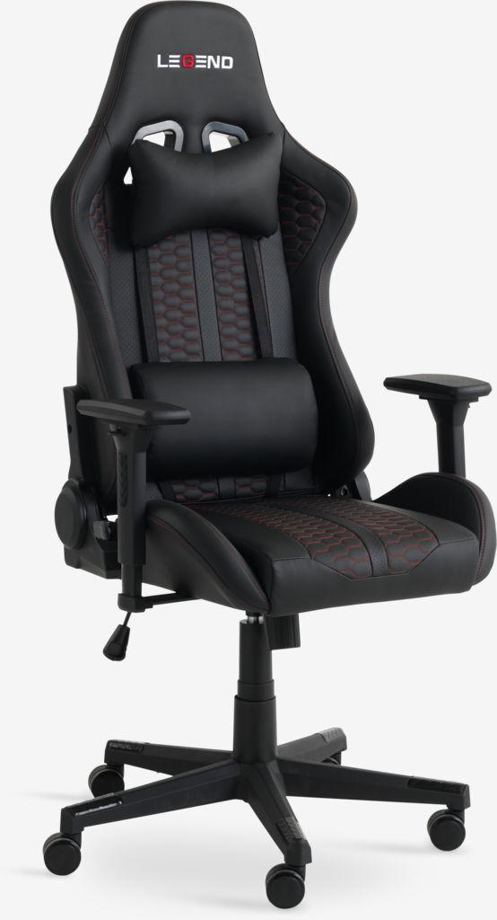 Cadeira gaming NIBE pele sintética preto/vermelho