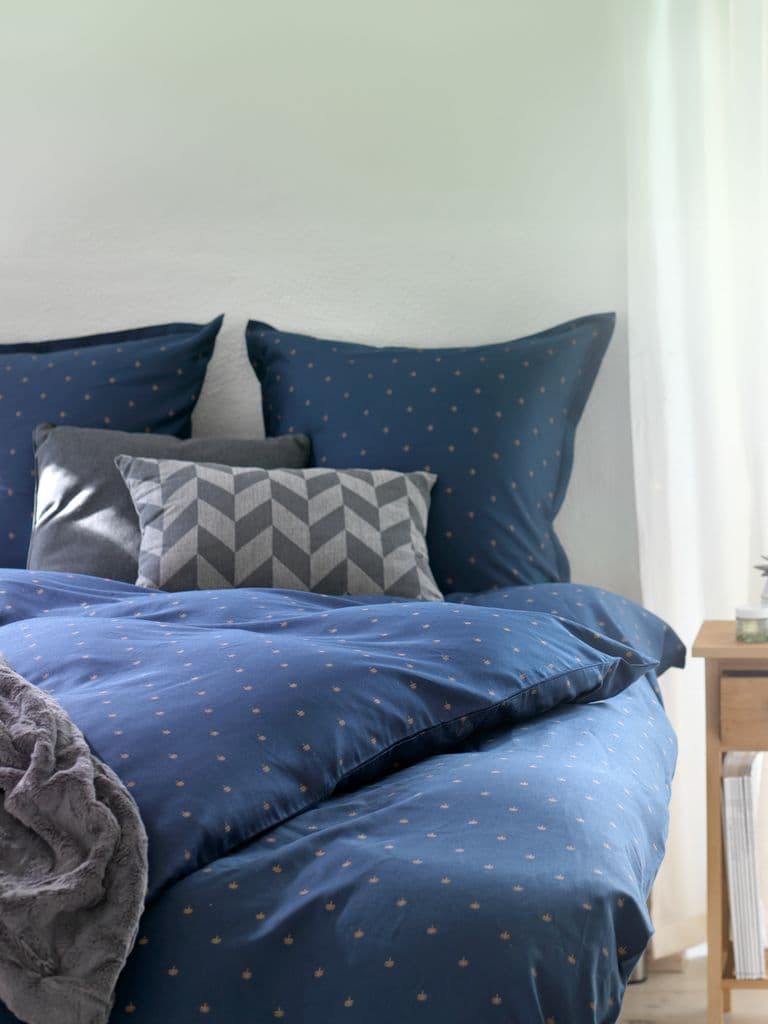 Conjunto capa edredão acetinado STELLA 155x220 azul