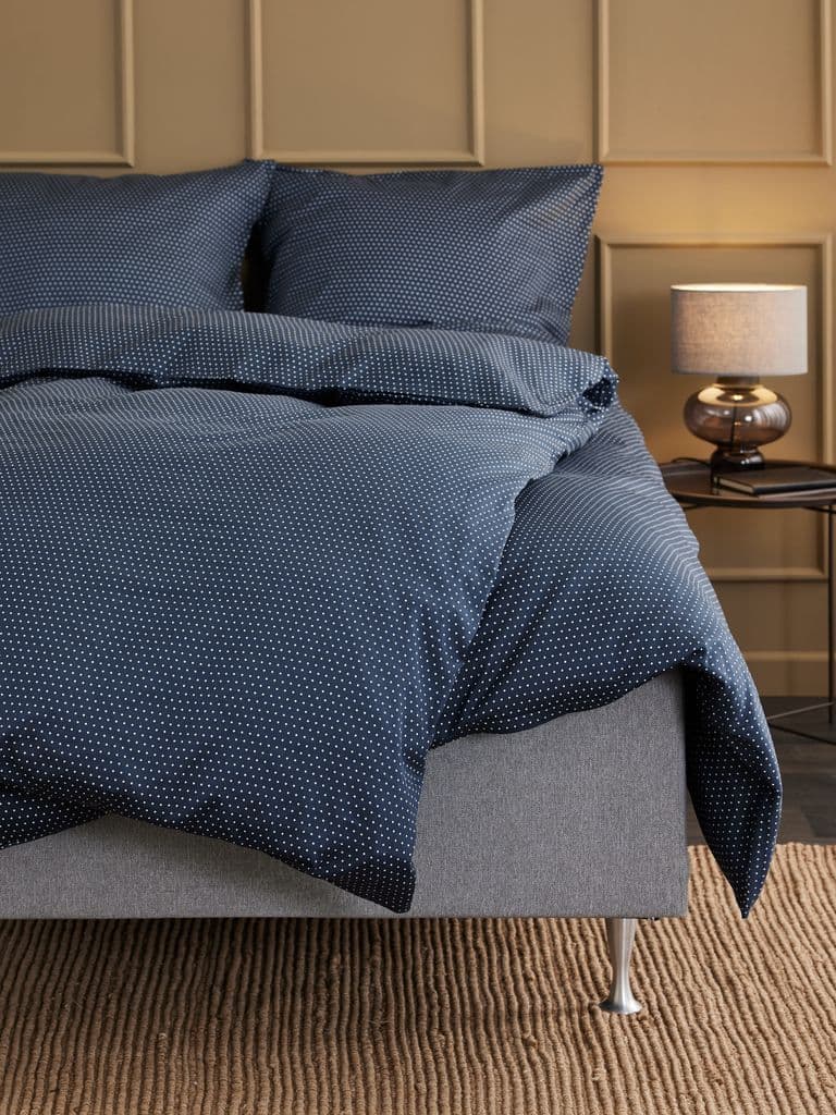 Conjunto capa edredão acetinado NIRA 240x220 azul escuro
