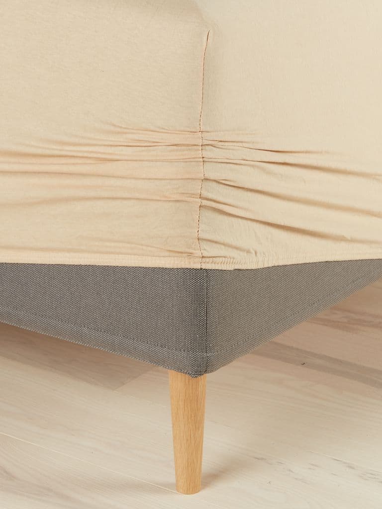 Lençol ajustável jersey JETTE 90x200x35 areia