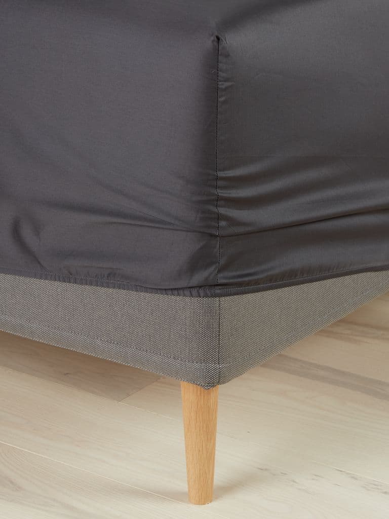 Lençol ajustável acetinado TINE 90x200x35 cinzento