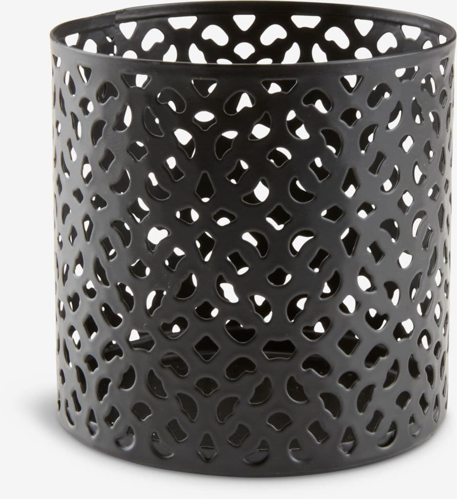 Porta-velas ERLAND Ø6xA6cm preto