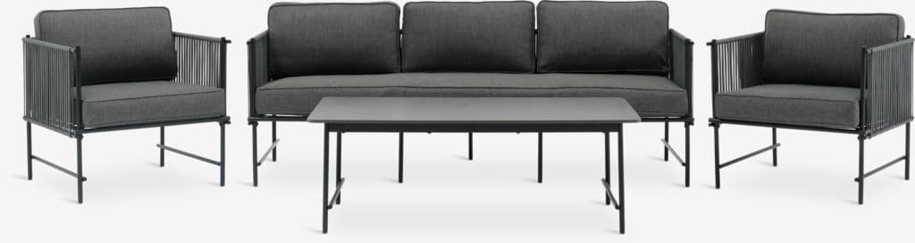 Lounge set STOVNER 5 lugares cinzento