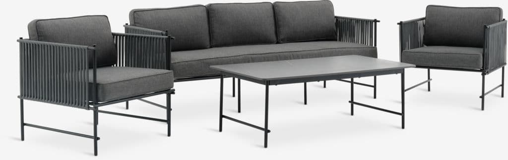 Lounge set STOVNER 5 lugares cinzento