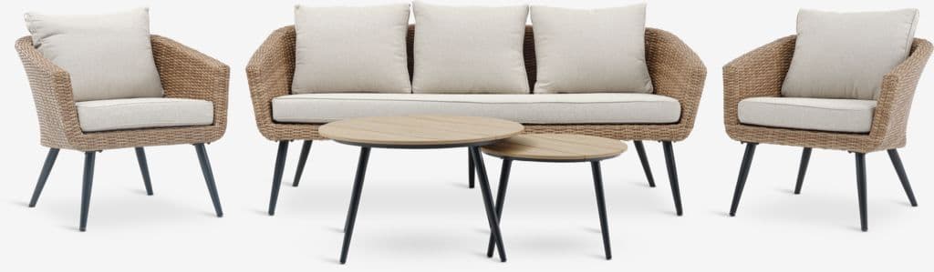 Lounge set UDSTRUP 5 lugares natural