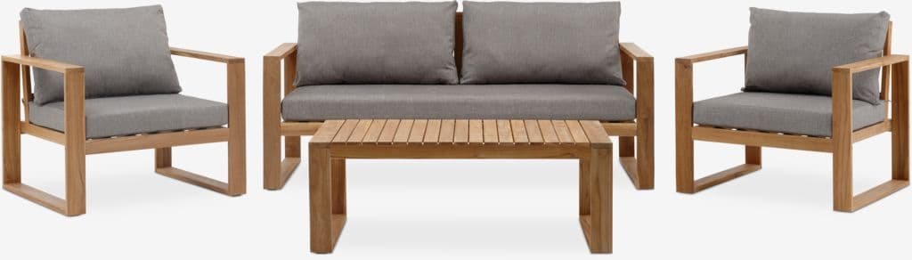 Lounge set LILLEHOLM 4,5 lugares teca
