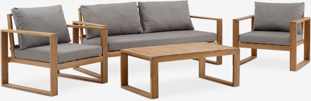 Lounge set LILLEHOLM 4,5 lugares teca