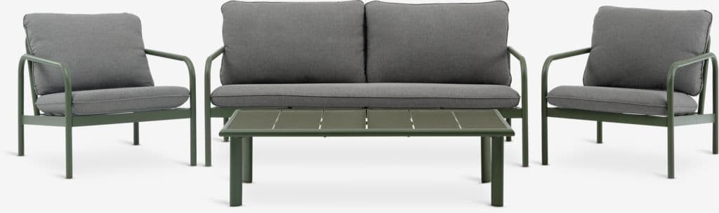 Lounge set TEGLUM 5 lugares verde-azeitona