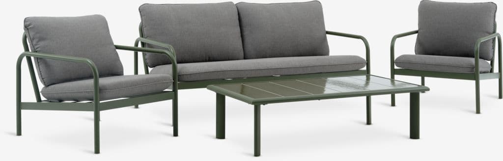Lounge set TEGLUM 5 lugares verde-azeitona