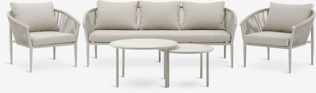 Lounge set KIRKENES 5 lugares bege