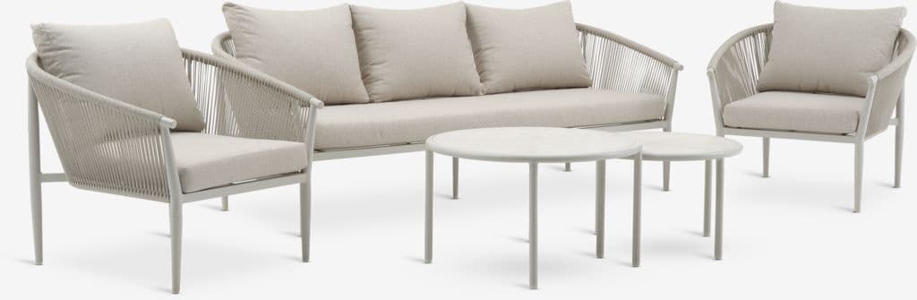 Lounge set KIRKENES 5 lugares bege