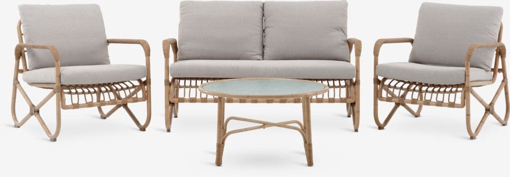 Lounge set FJAND 4 lugares natural bambu
