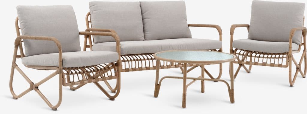 Lounge set FJAND 4 lugares natural bambu