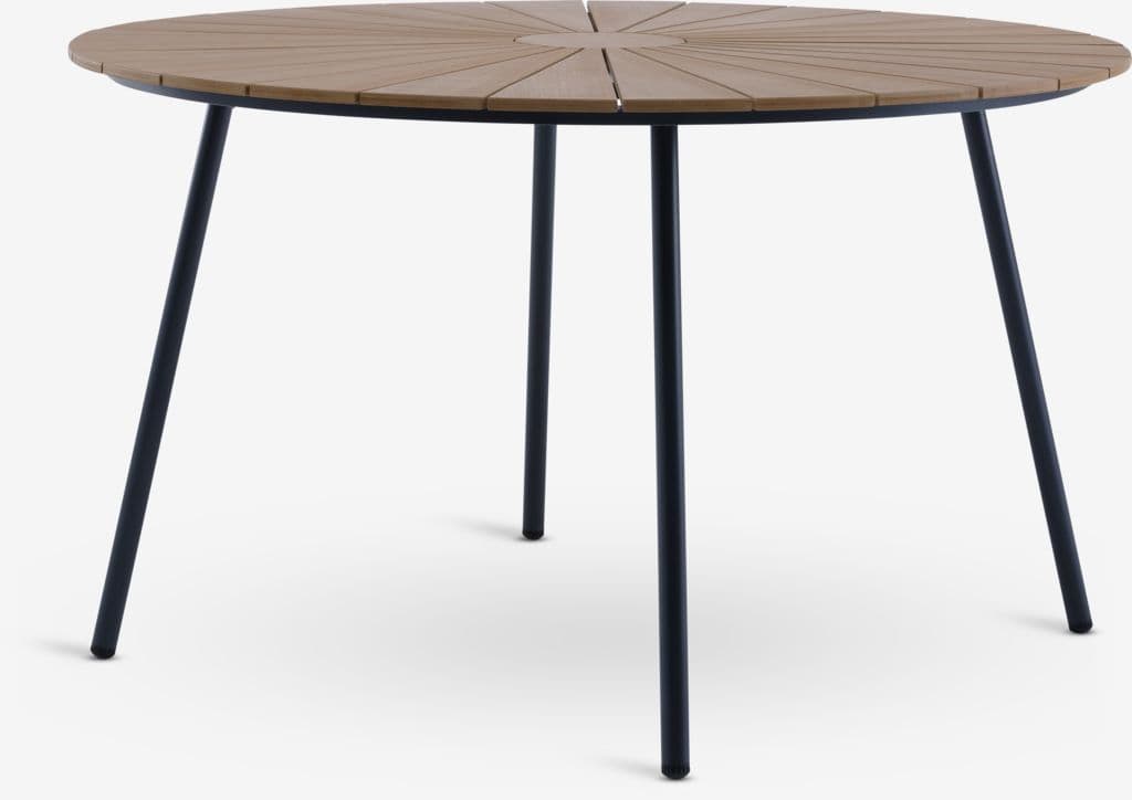 RANGSTRUP Ø130 mesa natural/preto + 4 BREDSTEN cadeira