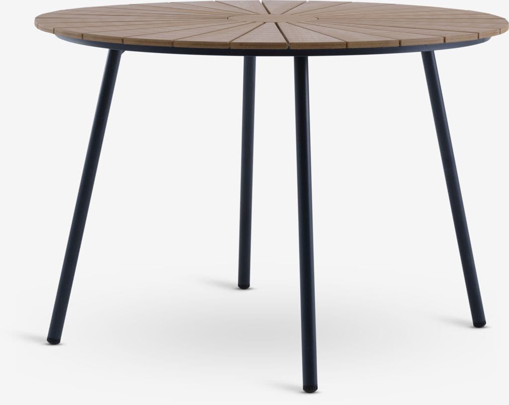 Mesa de jardim RANGSTRUP Ø110 natural/preto